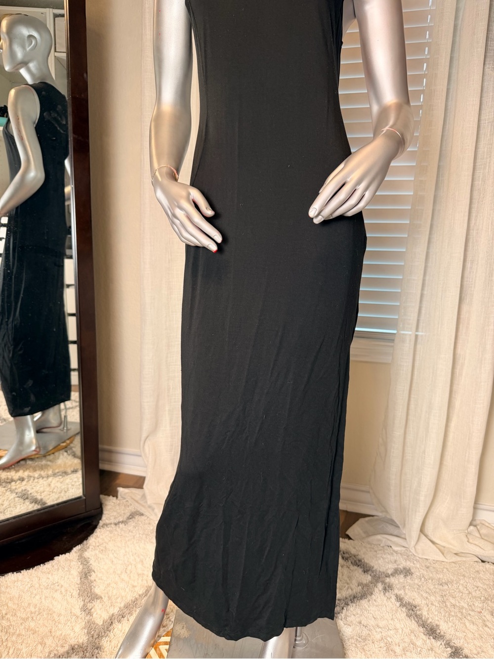 Quince Tencel Lyocell Jersey Tank Maxi Dress Black Large Minimalist Casual - Picture 5 of 11